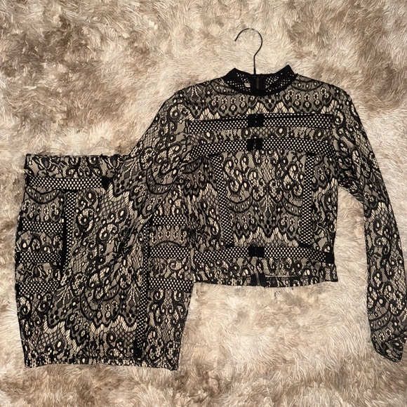 black lace two-piece set - Picture 1 of 6
